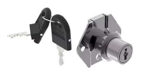 Fechadura Gaveta 1861 Curto 22mm - Chave Plástica - Código UG0427